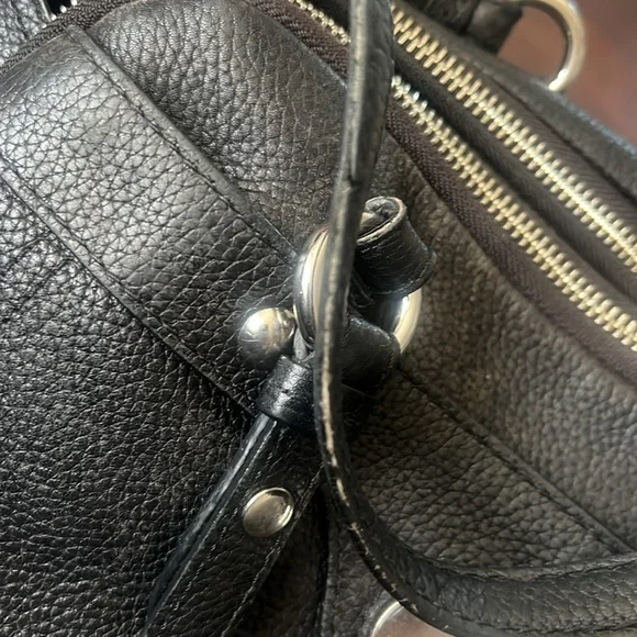 COACH Penelope Black Pebble Leather Shoulder Handbag - Picture 14 of 17